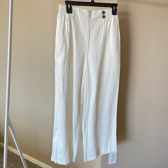 june & hudson Pants - June & Hudson High Waist Linen Trouser Pants